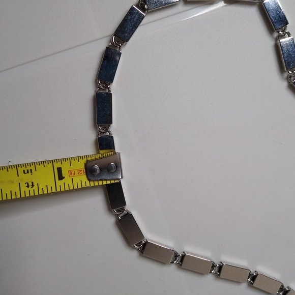 Vintage Trifari Rectangular Metal Link Necklace 24 Inches - Picture 11 of 12